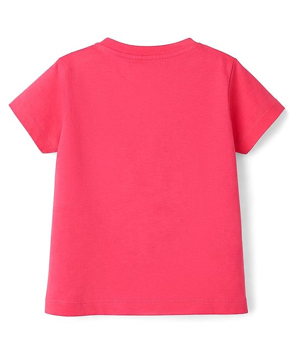 Babyhug Cotton Knit Half Sleeves T-Shirt & Capri Night Suit with Unicorn Print - Pink & Blue