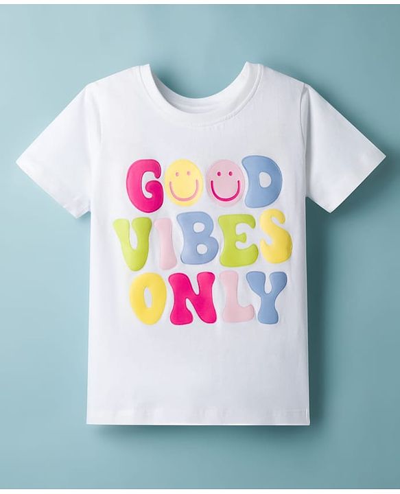 Pine Kids Cotton Knit T-Shirts with Graphic Print White 4-5 Years