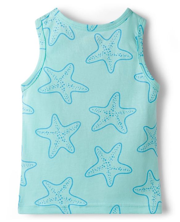 Babyhug 100% Cotton Single Jersey Knit Sleeveless Vests With Sea Life Print Pack of 3 - Multicolor