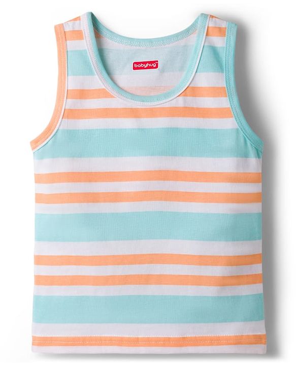 Babyhug 100% Cotton Single Jersey Knit Sleeveless Vests With Sea Life Print Pack of 3 - Multicolor