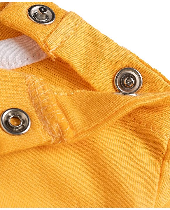 Babyhug Disney Single Jersey Knit T-Shirt with Half Sleeves & Mickey Mouse Graphic in Orange