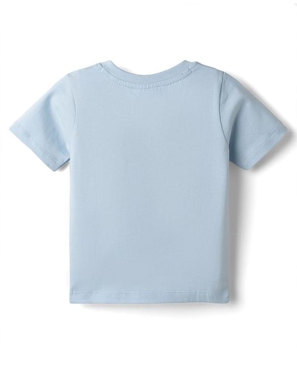 Babyhug Disney Single Jersey Knit Half Sleeves T-Shirt with Mickey Mouse Print -  Sky Blue