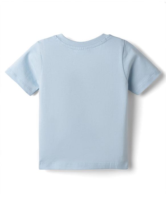 Babyhug Disney Single Jersey Knit Half Sleeves T-Shirt with Mickey Mouse Print -  Sky Blue