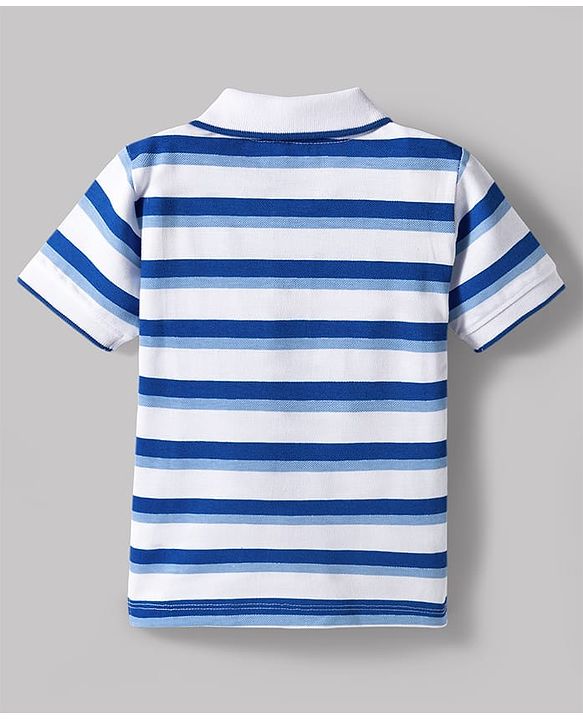 Babyhug Disney Cotton Knit Half Sleeves Polo T-Shirt With Winnie The Pooh Graphics - White
