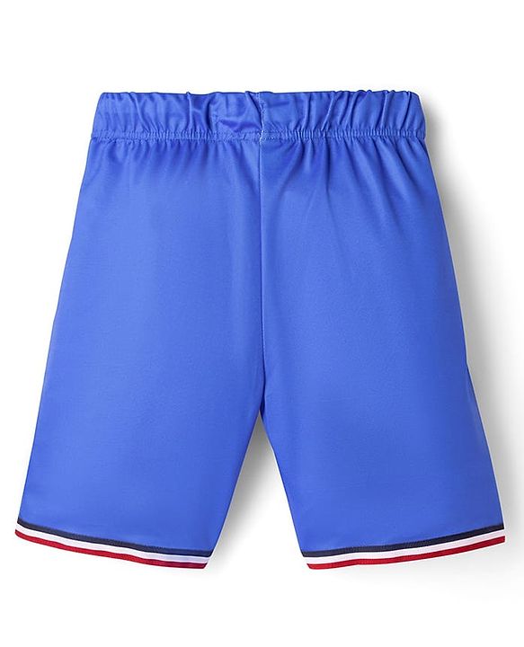 Pine Active Knit Half Raglan Sleeves T-Shirt & Shorts Set with France Football Print - Blue