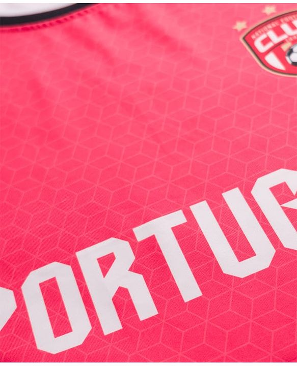 Pine Active Knit Half Sleeves T-Shirt With Shorts Football Set With Portugal Print - Red & Black