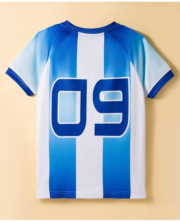 Pine Active Knit Half Sleeves Football Tee with Shorts Set - Blue