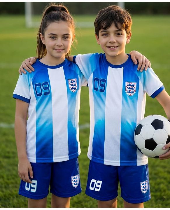 Pine Active Knit Half Sleeves Football Tee with Shorts Set - Blue