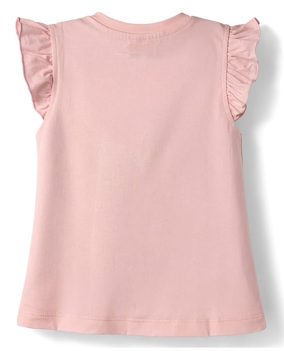 Babyhug Cotton Knit Half Sleeves T-Shirt & Capri Night Suit with Apple Patch - Pink