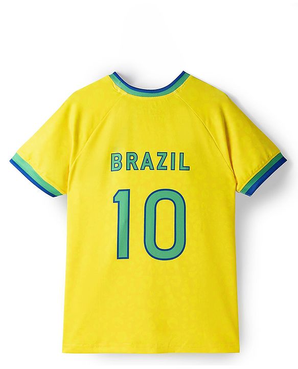 Pine Active Knit Half Sleeves Football T-Shirt & Shorts Set - Yellow