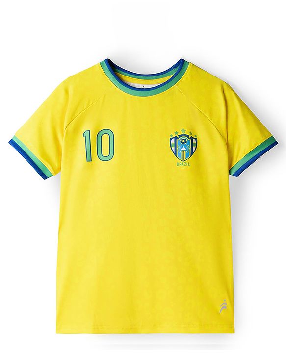 Pine Active Knit Half Sleeves Football T-Shirt & Shorts Set - Yellow