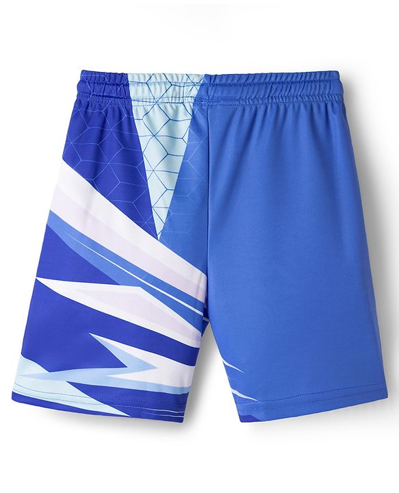 Pine Active Knit Sleeveless T-Shirt & Shorts Basketball Set With 32 Print - Blue