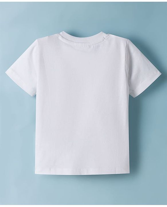 Babyhug Disney Single Jersey Knit Half Sleeves T-Shirt with Mickey & Pluto Graphics - White