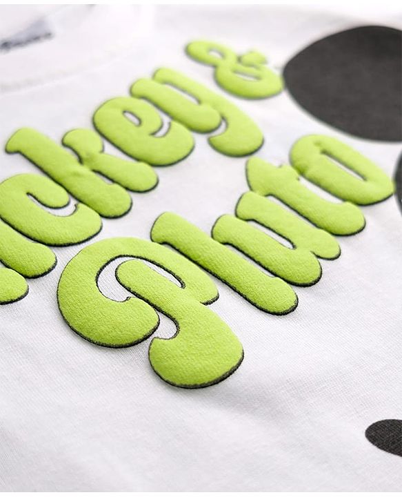 Babyhug Disney Single Jersey Knit Half Sleeves T-Shirt with Mickey & Pluto Graphics - White