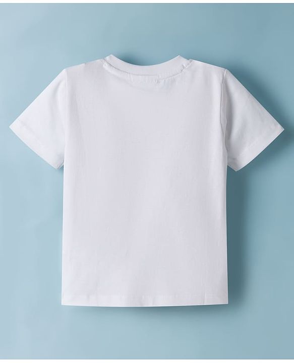 Babyhug Disney Single Jersey Knit Half Sleeves T-Shirt with Mickey & Pluto Graphics - White