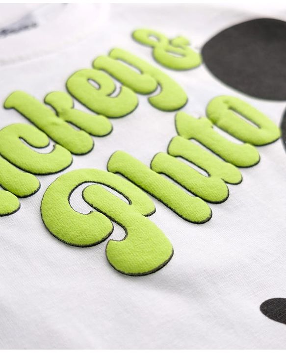 Babyhug Disney Single Jersey Knit Half Sleeves T-Shirt with Mickey & Pluto Graphics - White