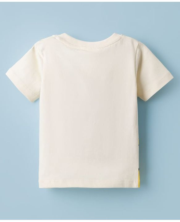 Babyhug Disney Single Jersey Knit Half Sleeves T-Shirt with  Simba  Graphics - Beige