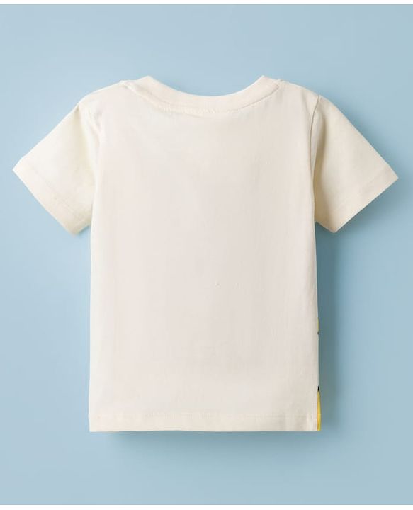 Babyhug Disney Single Jersey Knit Half Sleeves T-Shirt with  Simba  Graphics - Beige