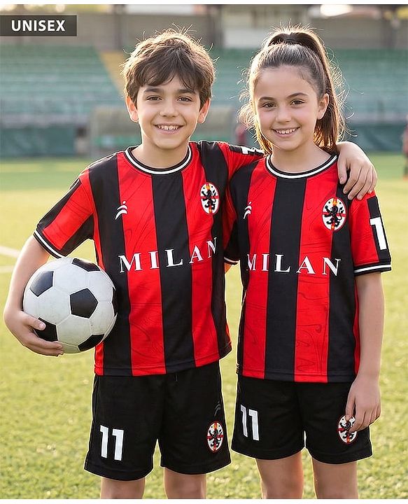 Pine Active Knit Half Sleeves T-Shirt & Shorts Football Set - Black & Red