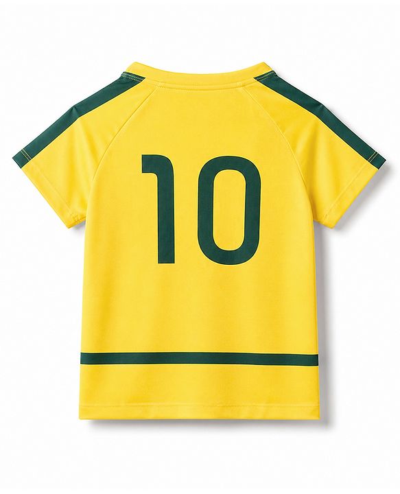 Pine Active Knit Raglan Sleeves T-Shirt & Shorts Football Set - Yellow