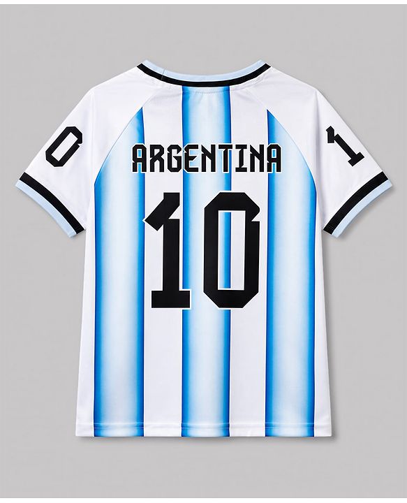 Pine Active Knit Half Sleeves T-Shirt & Shorts Football Set With Argentina Print - Multicolor
