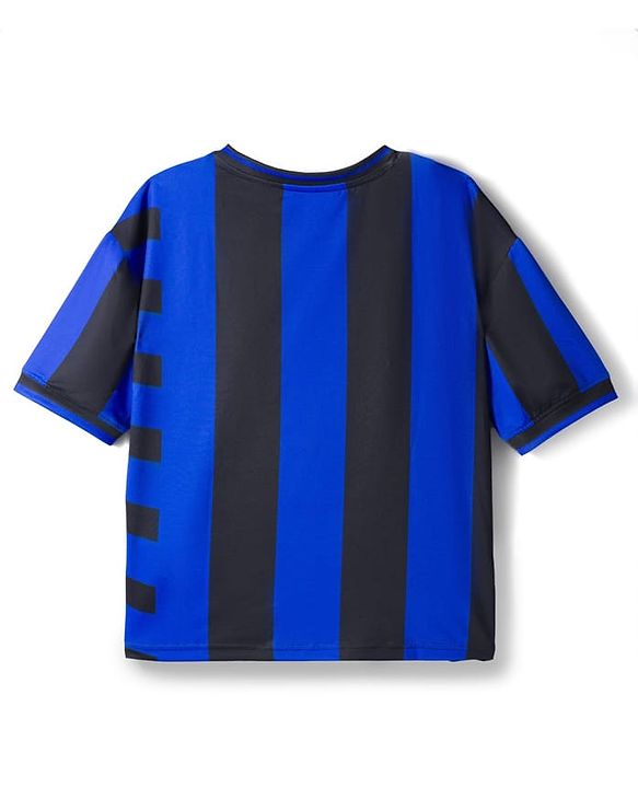 Pine Active Knit Half Sleeves Football Tee with Shorts Set - Blue & Black