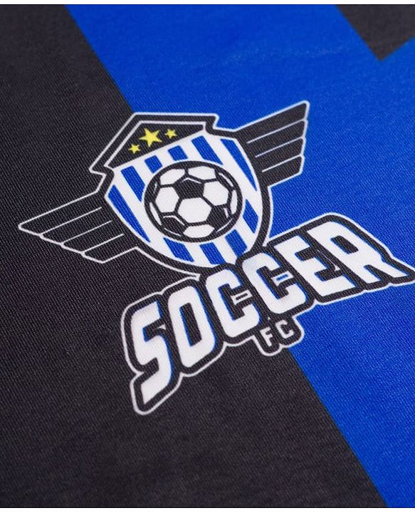 Pine Active Knit Half Sleeves Football Tee with Shorts Set - Blue & Black