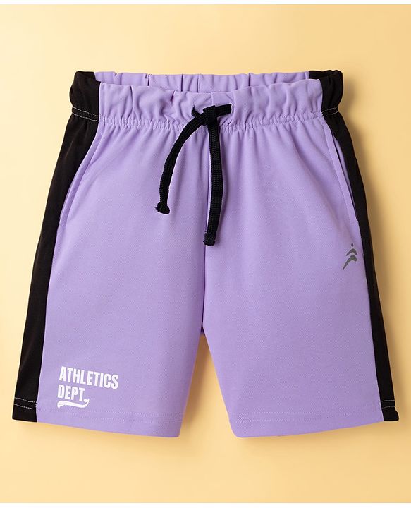 Pine Active Knit Sleeveless Tank T-Shirt & Shorts Set with Athletic Print - Lavender