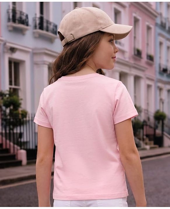 Pine Kids Cotton Knit T-Shirt with Sweetheart Bow Print Pink 4-5 Years