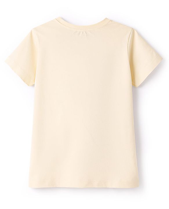 Pine Kids Cotton Knit T-Shirts Round Neck Short Sleeves Graphic Print Offwhite 4-5 Years
