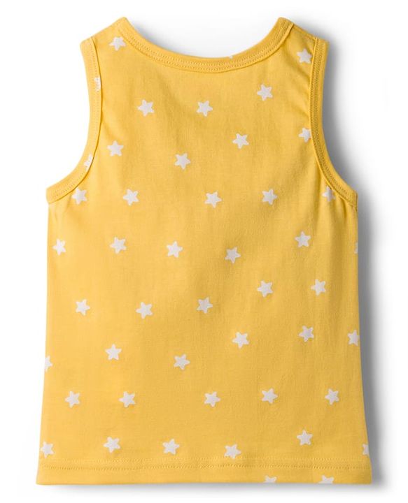 Babyhug 100% Cotton Knit Sleeveless Sando Vests With Taxi & Star Print Pack of 3 - Multicolor
