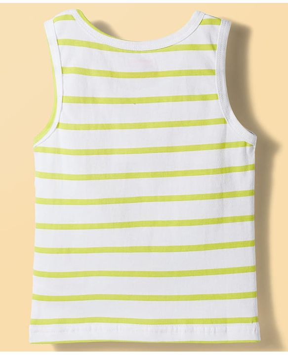 Babyhug 100% Cotton Knit Sleeveless Striped & Star Printed Sando Vests Pack of 3 - Multicolor