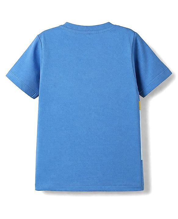 Babyhug Cotton Knit Half Sleeves T-Shirt & Shorts Night Suit with Dino Print - Blue