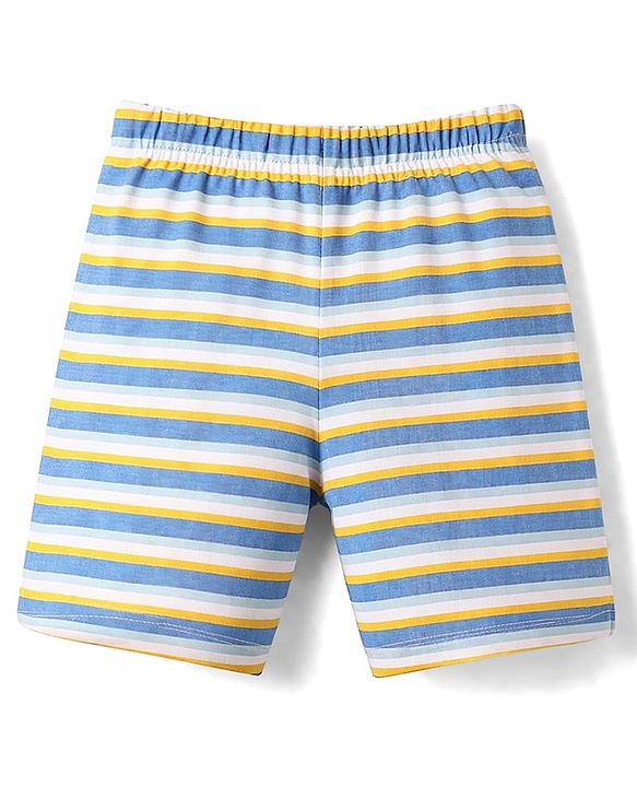 Babyhug Cotton Knit Half Sleeves T-Shirt & Shorts Night Suit with Dino Print - Blue