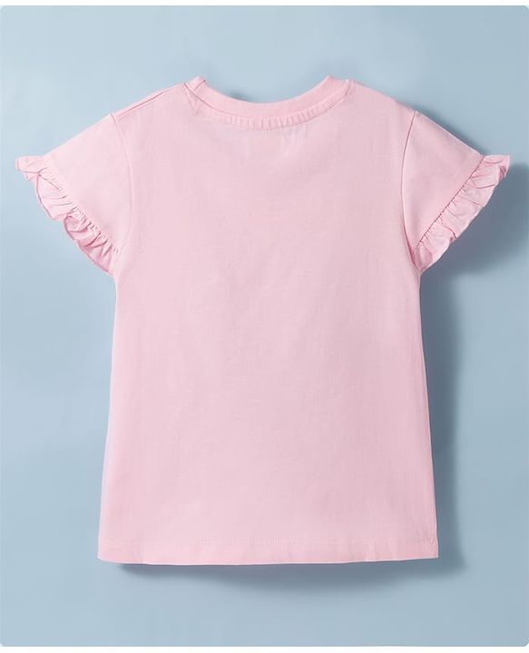 Babyhug Cotton Knit Full Sleeves T-Shirt & Shorts Night Suit With Cat Print - Cream