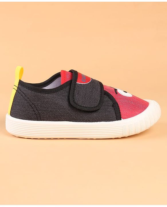 Cute Walk by Babyhug Velcro Closure Casual Shoes with Embroidery Detailing & Text Print - Yellow
