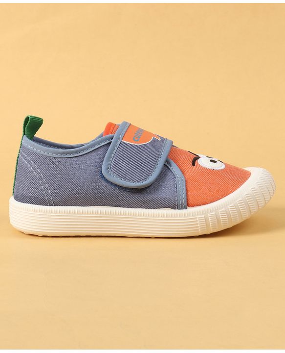 Cute Walk by Babyhug Velcro Closure Casual Shoes with Embroidery Detailing & Text Print - Yellow