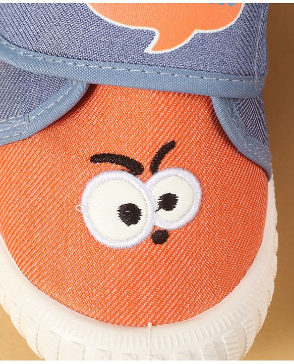 Cute Walk by Babyhug Velcro Closure Casual Shoes with Embroidery Detailing & Text Print - Yellow