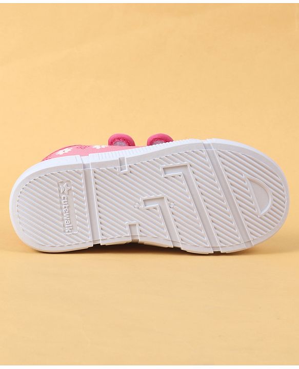 Cute Walk by Babyhug Velcro Closure Casual Shoes with Floral Pint - Blue