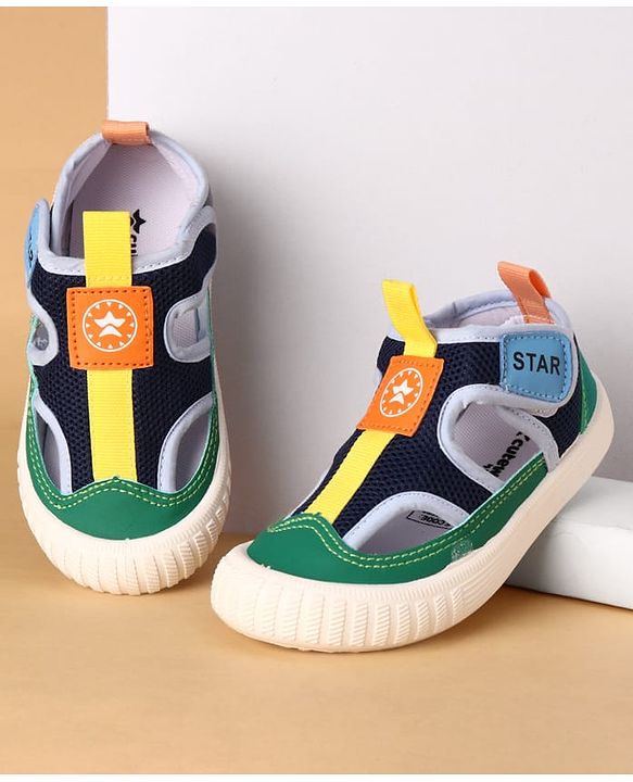 Cute Walk by Babyhug Velcro Closure Solid Casual Shoes - Navy Blue