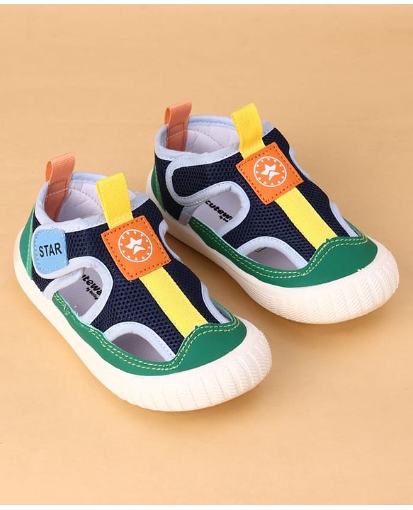 Cute Walk by Babyhug Velcro Closure Solid Casual Shoes - Navy Blue