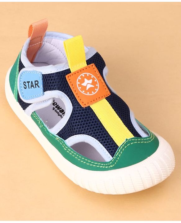 Cute Walk by Babyhug Velcro Closure Solid Casual Shoes - Navy Blue