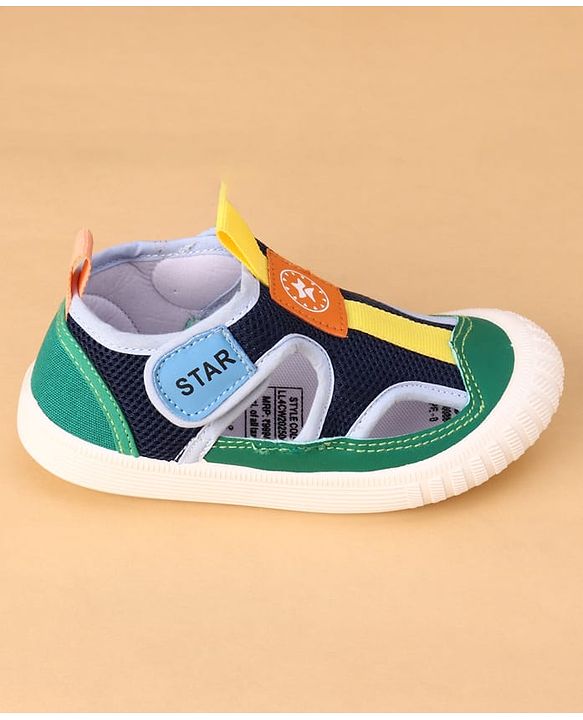 Cute Walk by Babyhug Velcro Closure Solid Casual Shoes - Navy Blue
