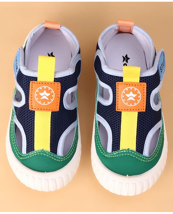 Cute Walk by Babyhug Velcro Closure Solid Casual Shoes - Navy Blue