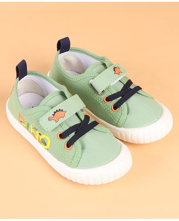 Cute Walk by Babyhug Velcro Closure Casual Shoes with Dino Print - Green