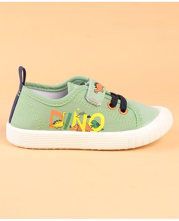 Cute Walk by Babyhug Velcro Closure Casual Shoes with Dino Print - Green