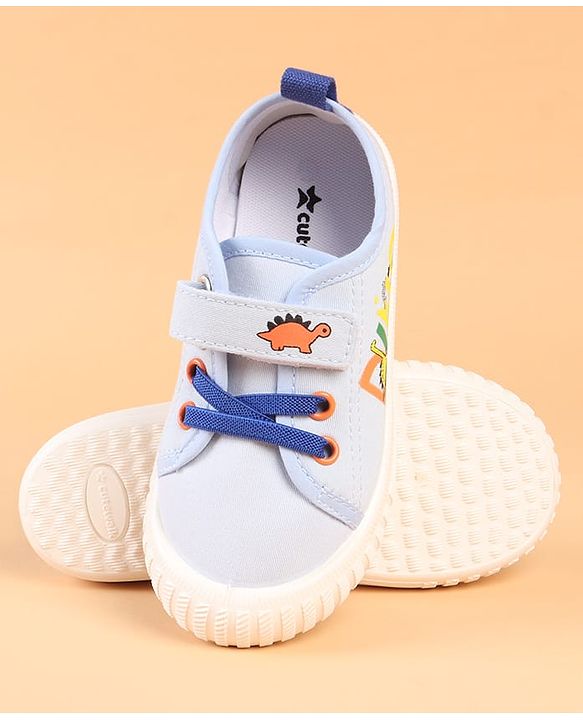 Cute Walk by Babyhug Velcro Closure Casual Shoes with Dino Print - Green