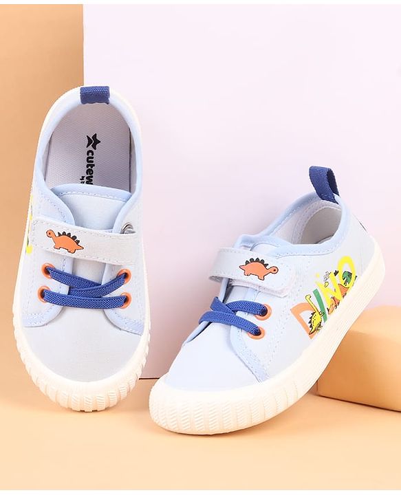 Cute Walk by Babyhug Velcro Closure Casual Shoes with Dino Print - Green