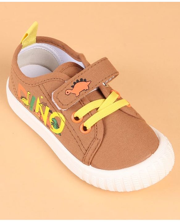 Cute Walk by Babyhug Velcro Closure Casual Shoes with Dino Print - Green