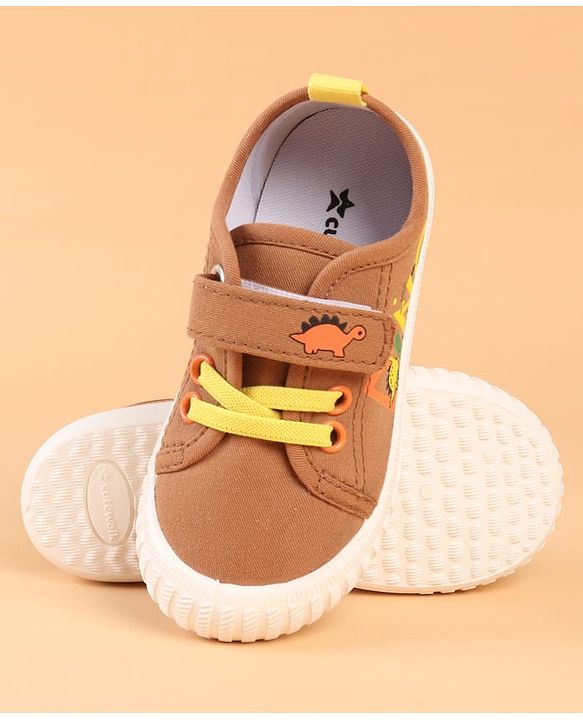 Cute Walk by Babyhug Velcro Closure Casual Shoes with Dino Print - Green
